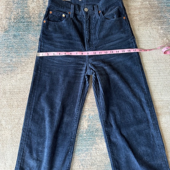 Mint condition Levi Ribcage Wide Leg Corduroy navy blue size 25 - Picture 11 of 14